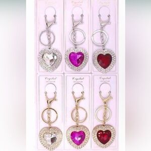 Heart Crystal Keychain (Diamond, Pink, Red)